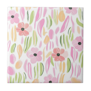 Azulejo De Cerâmica Floral Retro Pastel (5)
