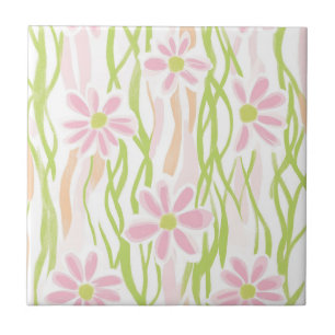 Azulejo De Cerâmica Floral Retro Pastel (8)