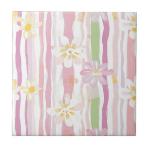 Azulejo De Cerâmica Floral Retro Pastel (9)