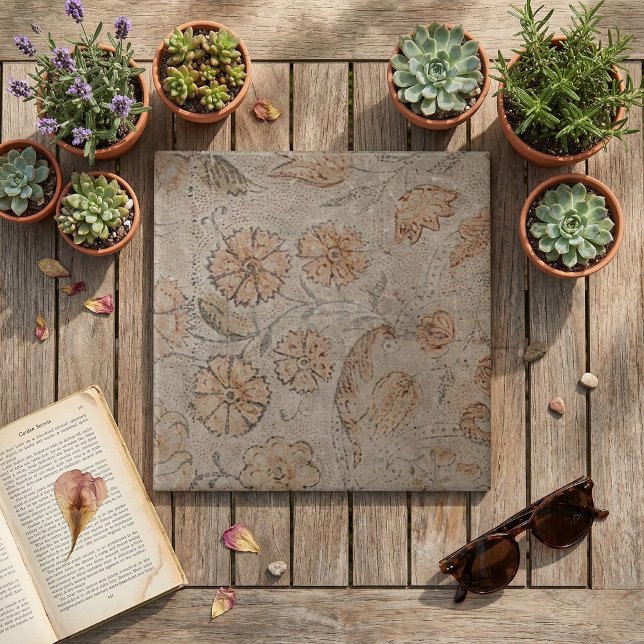 Azulejo De Cerâmica Floral Vintage (Criador carregado)