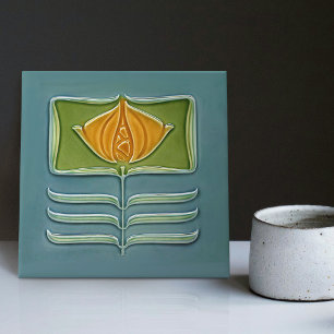 Azulejo De Cerâmica Floral Wall Decor Art Nouveau Vintage Abstrato