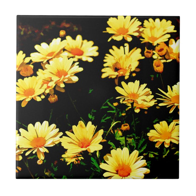 Azulejo De Cerâmica Flores Amarelas (Frente)