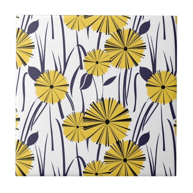 Azulejo De Cerâmica Flores amarelas (Frente)