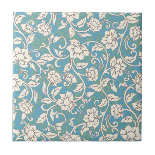 Azulejo De Cerâmica Flores amarelas e azuis