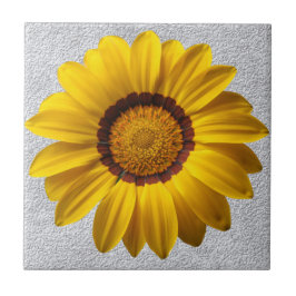 Azulejo De Cerâmica Flores amarelas, textura da parede da cinza