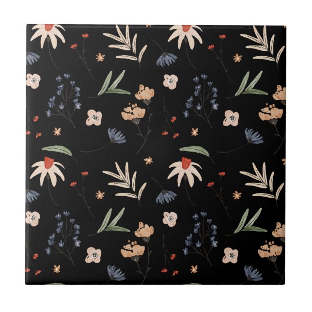 Azulejo De Cerâmica Flores aquáticas simples 1 (Frente)