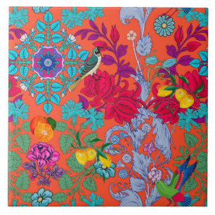 Azulejo De Cerâmica Flores,art nouveau,estilo William Morris