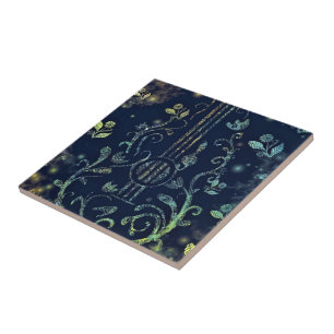 Azulejo De Cerâmica Flores - Arte de Violão - Melodia Romântica