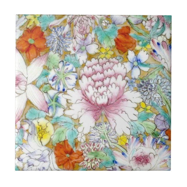 Azulejo De Cerâmica Flores Asiáticas Lotus Cerâmica Azulejo (Frente)