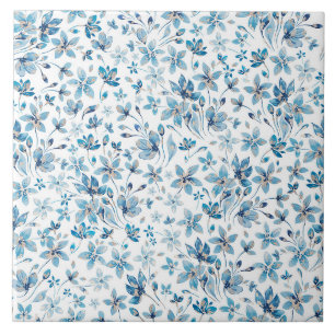 Azulejo De Cerâmica Flores Azuis