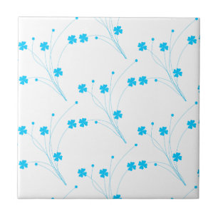 Azulejo De Cerâmica Flores Azuis Do Céu Brilhante, Impressão Floral Pe