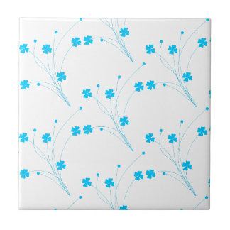 Azulejo De Cerâmica Flores Azuis Do Céu Brilhante, Impressão Floral Pe