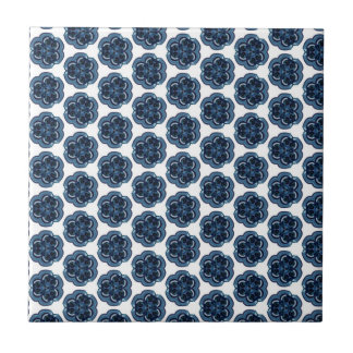 Azulejo De Cerâmica Flores Azuis Geométricas