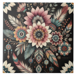 Azulejo De Cerâmica Flores Boho Noturnas