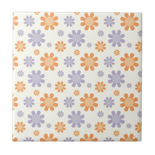 Azulejo De Cerâmica Flores bonitas da década de 70