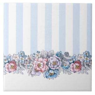 Azulejo De Cerâmica Flores Bonito, Rosa, Púrpura e Azul e Flores e Li