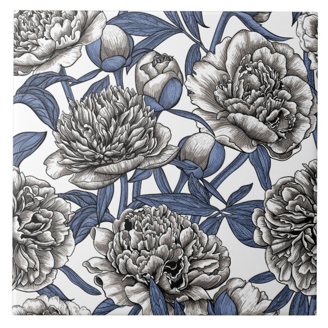 Azulejo De Cerâmica Flores brancas (Frente)