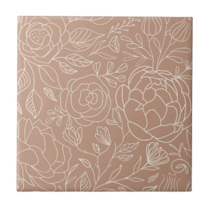 Azulejo De Cerâmica Flores Brancas Rosa Empoeirada Sem Costura Cozinha