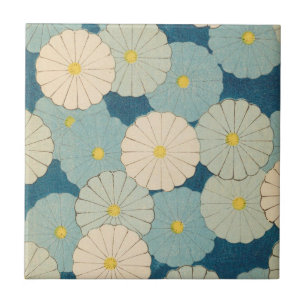 Azulejo De Cerâmica Flores coloridas do crisântemo