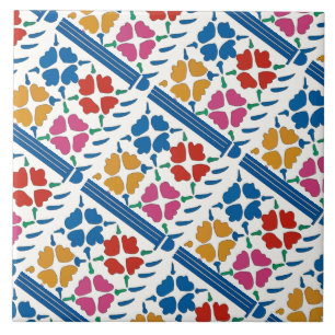 Azulejo De Cerâmica Flores Coloridas Fauvist