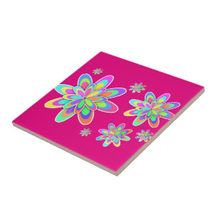 Azulejo De Cerâmica Flores coloridas femininos