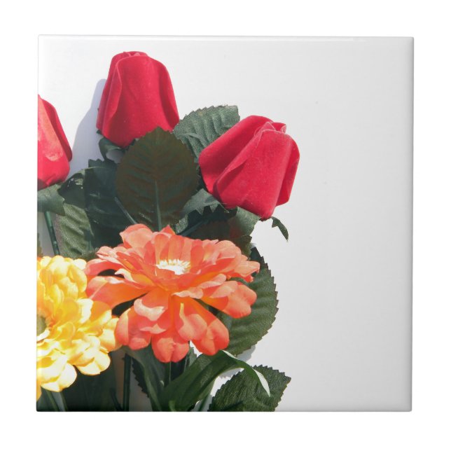 Azulejo De Cerâmica Flores com várias cores (Frente)