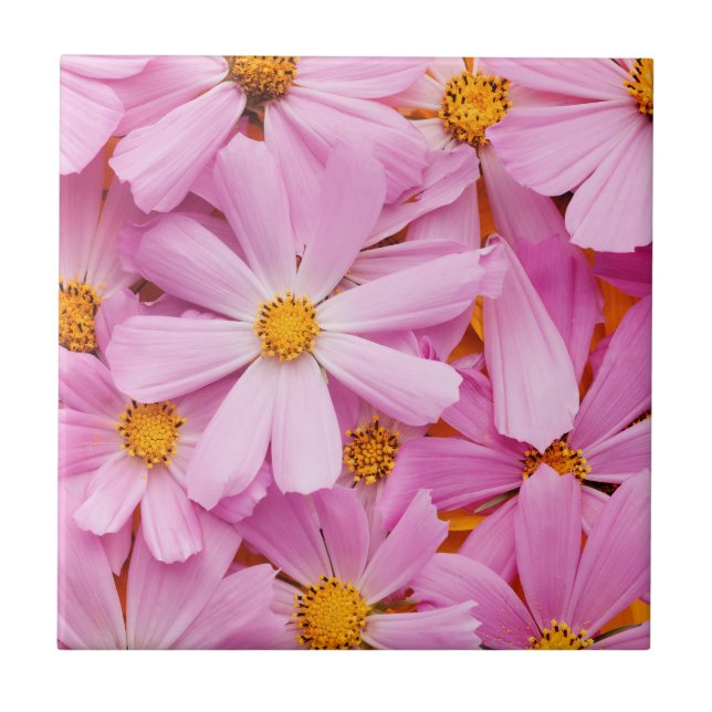 Azulejo De Cerâmica Flores Cor-de-Rosa (Frente)
