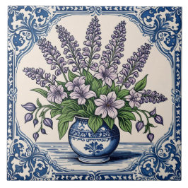Azulejo De Cerâmica Flores cor lilás