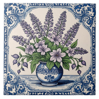 Azulejo De Cerâmica Flores cor lilás