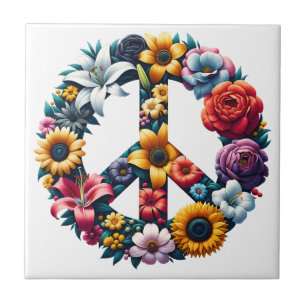 Azulejo De Cerâmica Flores da Paz