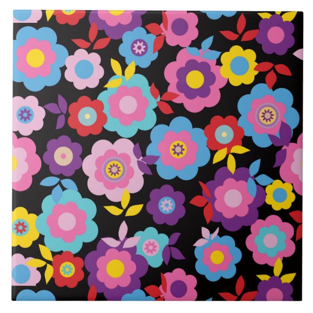 Azulejo De Cerâmica Flores da Primavera de Eilin (Frente)