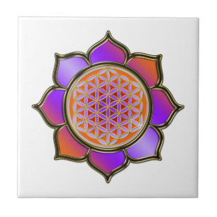 Azulejo De Cerâmica FLORES DA VIDA - LOTUS Violet