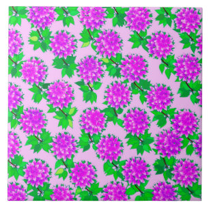 Azulejo De Cerâmica Flores Dahlia em violeta e orquídea