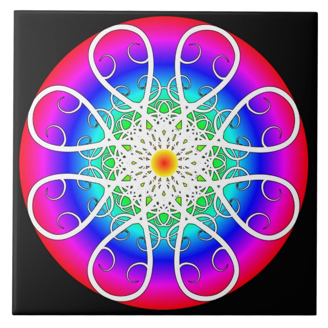 Azulejo De Cerâmica Flores de abstrato (Frente)