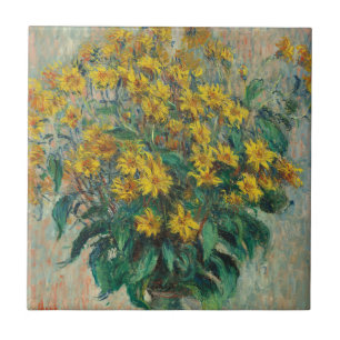 Azulejo De Cerâmica Flores de Alcachofra de Jerusalém por Claude Monet