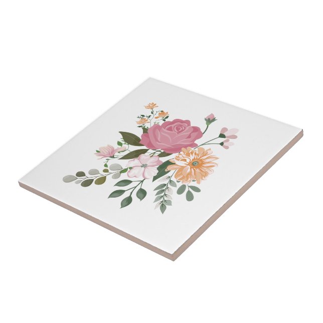 Azulejo De Cerâmica Flores de aquarela (Lateral)