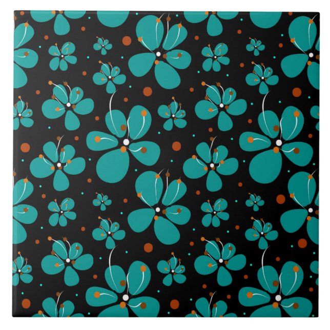 Azulejo De Cerâmica Flores De Bolas De Tartaruga (Frente)