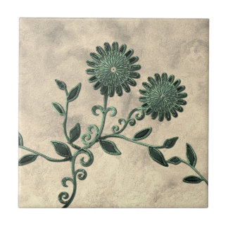 Azulejo De Cerâmica Flores de Cerâmica com Aparência de Metal Verde