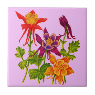 Azulejo De Cerâmica flores de columbina