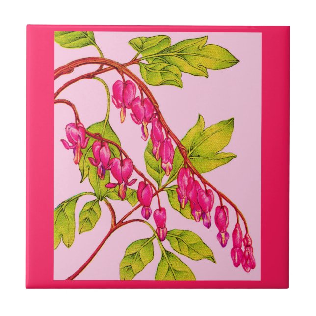Azulejo De Cerâmica flores de corações sangrando (Frente)