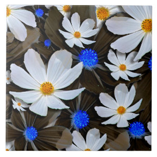 Azulejo De Cerâmica Flores de Cosmos de Jardim