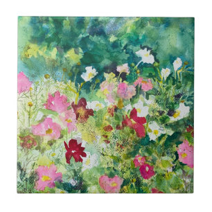 Azulejo De Cerâmica Flores de Cosmos de primavera Artista