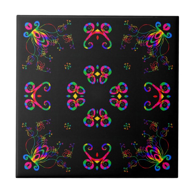 Azulejo De Cerâmica Flores de Festa de Dança (Frente)