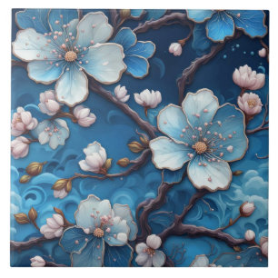 Azulejo De Cerâmica Flores de Flor de Cereja Chinoiserie Flor Japonês