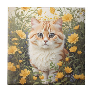 Azulejo De Cerâmica Flores De Gato E De Manteiga, De Gato E De Manteig