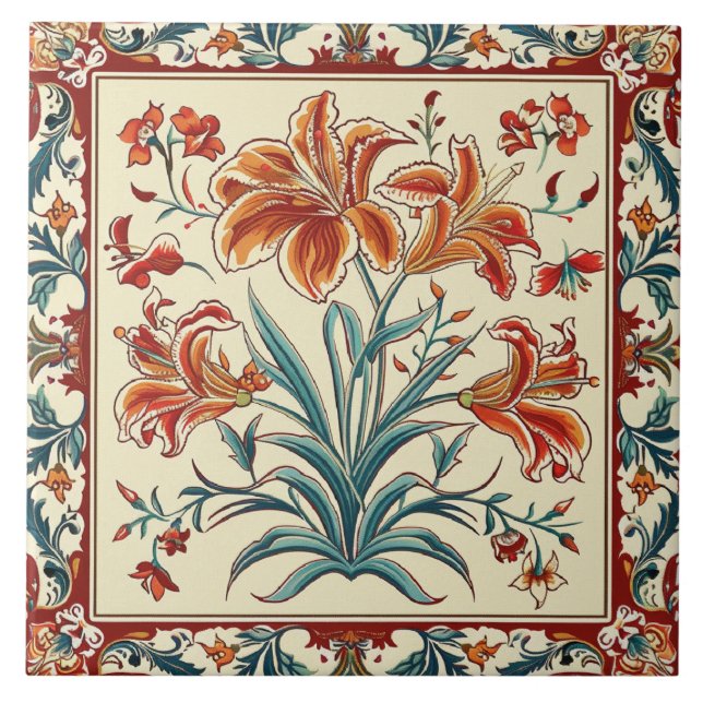 Azulejo De Cerâmica Flores De Laranja Floral (Frente)