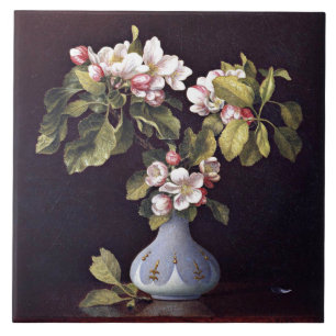 Azulejo De Cerâmica Flores de Maçã em um Vaso