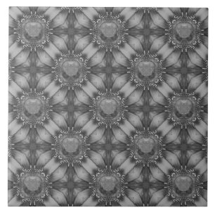 Azulejo De Cerâmica Flores de Metal de Cinzas de Prata com Padrão de