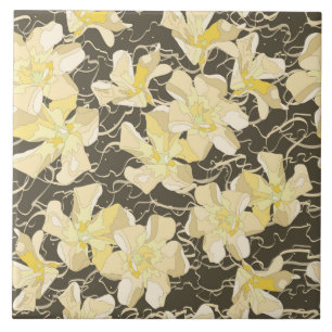 Azulejo De Cerâmica Flores de Oleandro Amarelo Suave