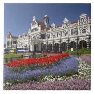 Azulejo De Cerâmica Flores de primavera e Estação Ferroviária Hist